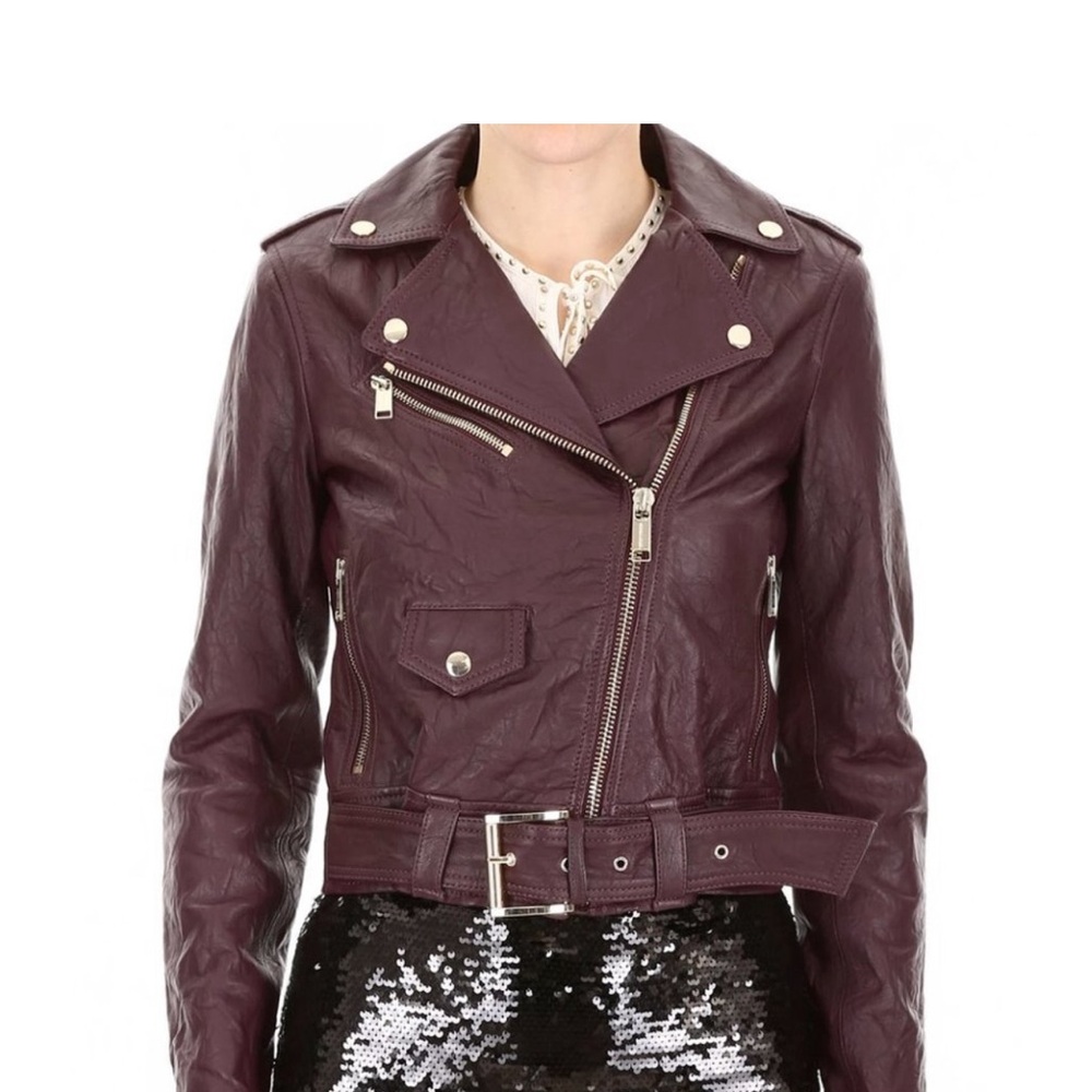 Michael Kors crinkled leather jacket